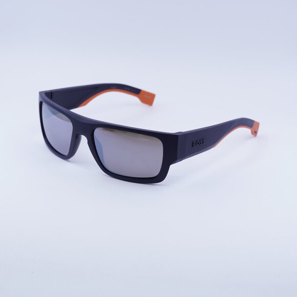 Hugo BOSS 1498/S 0LOX ZV Sunglasses Blue Rectangle Frame, Silver Lenses - Picture 1 of 9